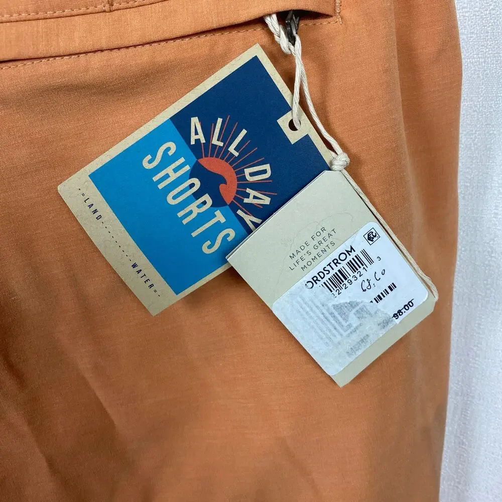 Faherty Antique Orange All Day Shorts Sz.40 NWT